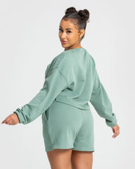 Comfort Cropped Crew Neck | Pastel Green