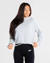 True Mesh Cropped Hoodie | Grey