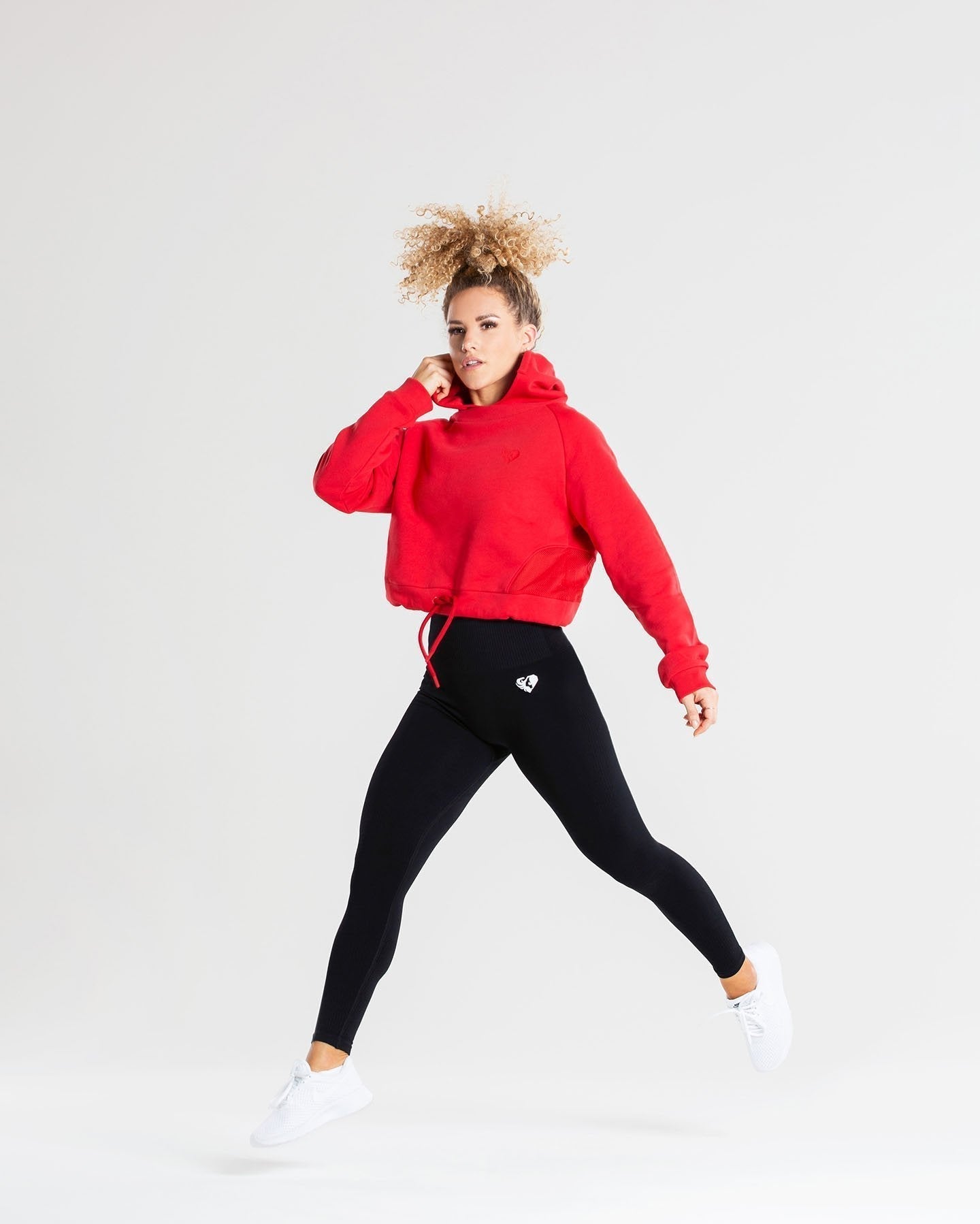 True Mesh Cropped Hoodie | Red