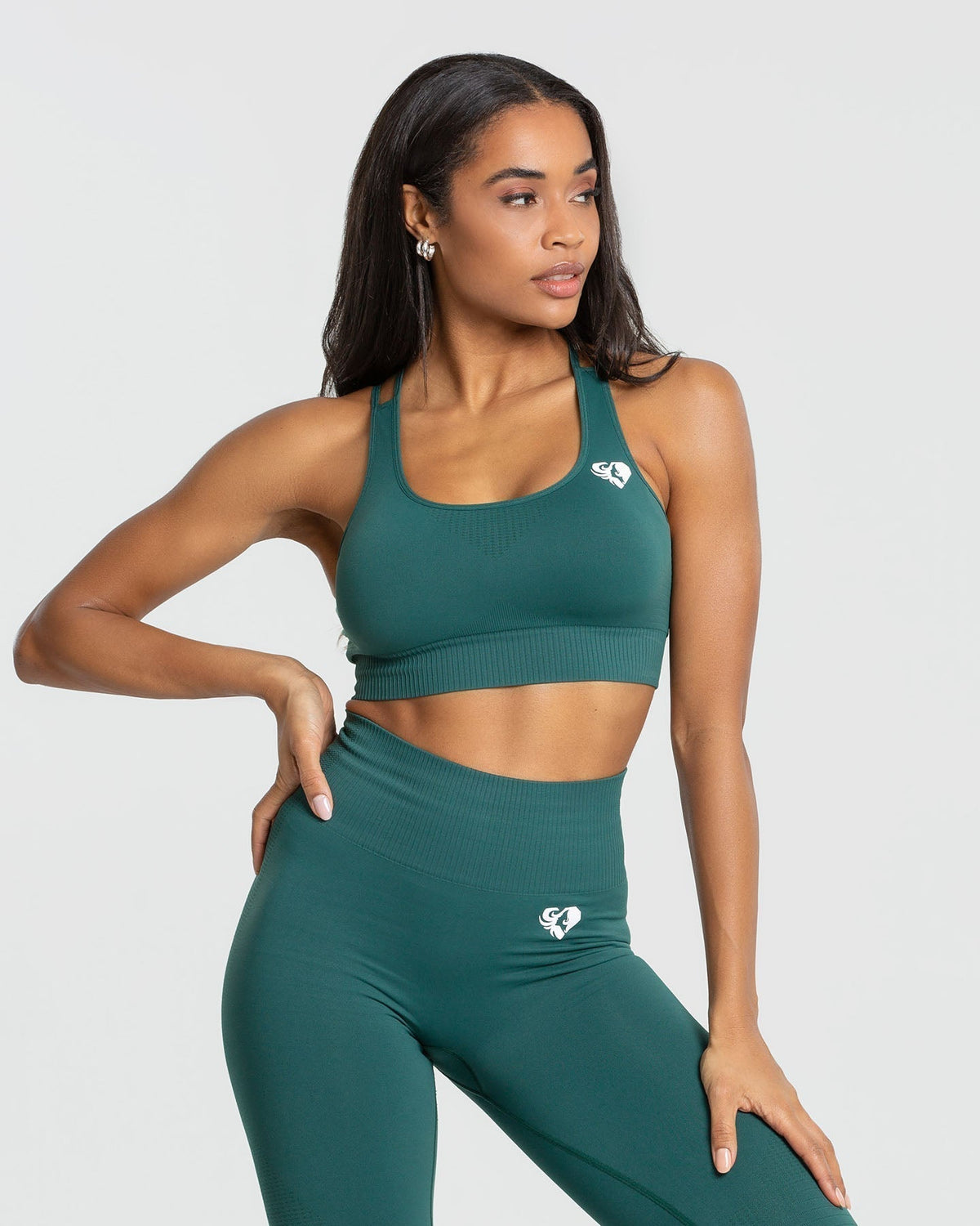 Power Seamless Sports Bra | Forest Green